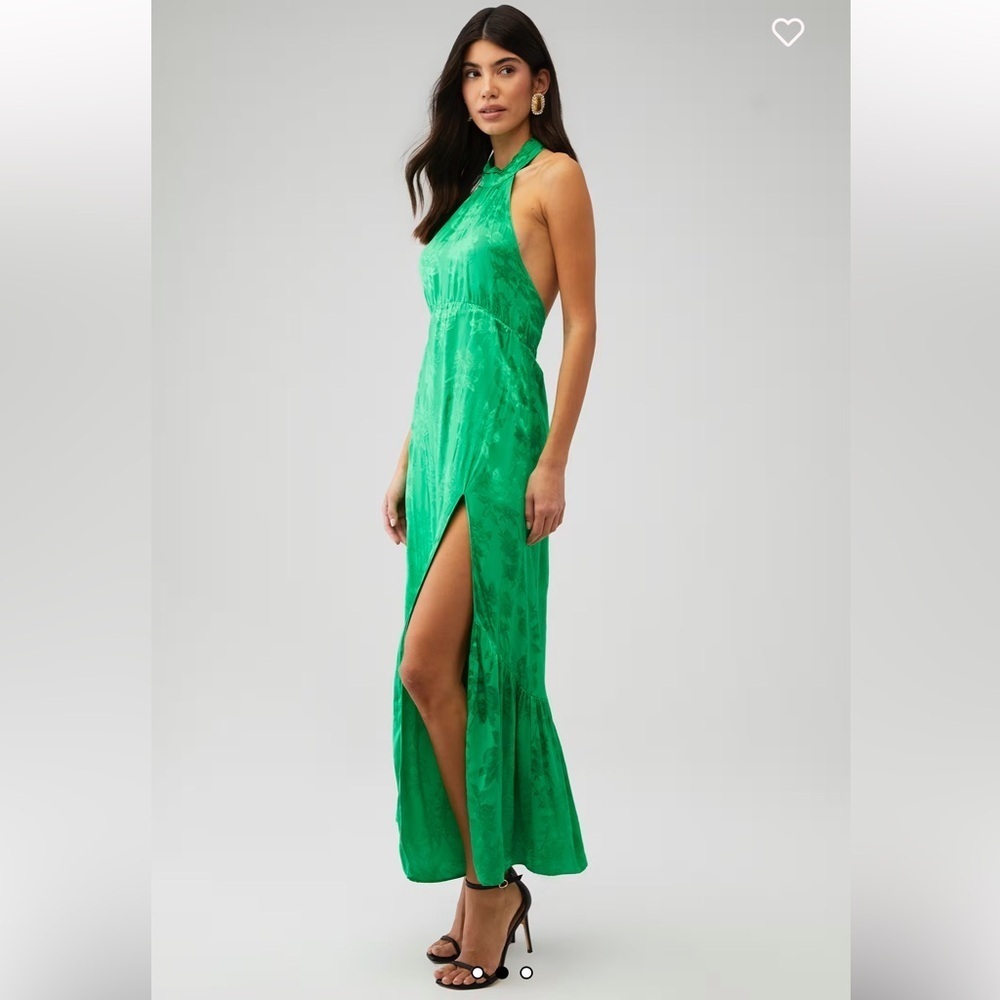 Saylor Audie dress Elegant Green Halter Maxi Dress - Picture 3 of 12